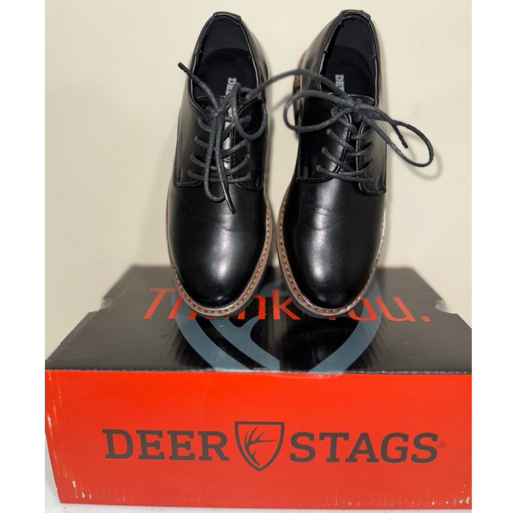 Deer Stags Toddler Boys’ Dress Shoes – Denny Black Oxfords, Size 12M